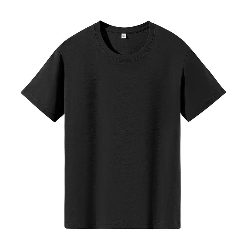 Summer New Style 100 Cotton Round Neck Short-Sleeved T-Shirt for Men and Women, Work Clothes, Team Class Uniforms, Printed Logo Tops Black