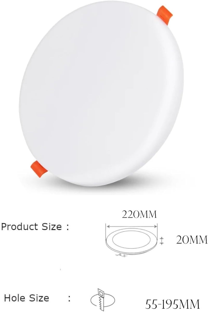 E.V.B 40W LED Slim Ceiling Light, Super Bright Down Light Frameless Design Ceiling Light (White) Pack Of 4 - Image 4