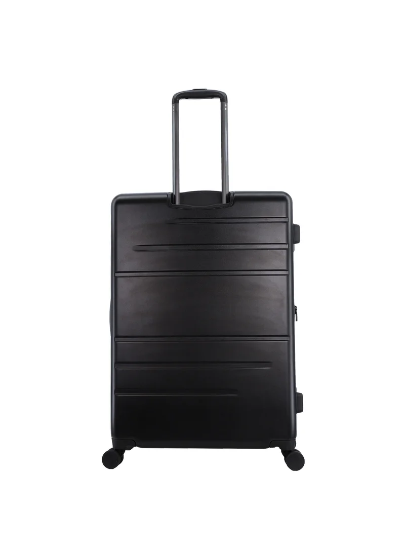Discovery Discovery Patrol Hardside Check-In Large Travel Suitcase, 100% PC Durable Ultra Lightweight Hard Shell Expandable Luggage, 4 Double Wheel, TSA Lock Trolley Bag Black (71 cm/28 Inch) Anthracite Black.