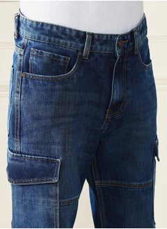 Dennis Lingo Mid Rise Relaxed Fit Clean Look Cargo Jeans by Styli  - Image 3