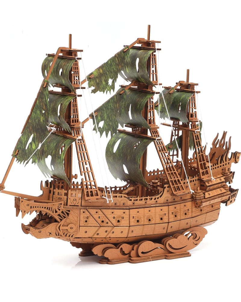 Jigtoy 3D Wooden Flying Dutchman Pirate Ship Puzzle Kits for Adults to Build  Ideal Model for Puzzle Building Enthusiasts - Image 3