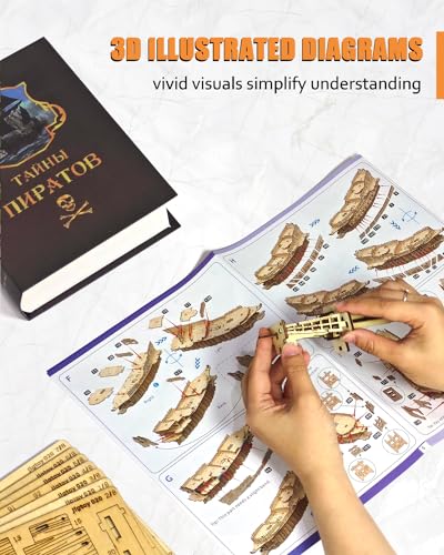 Jigtoy 3D Wooden Flying Dutchman Pirate Ship Puzzle Kits for Adults to Build  Ideal Model for Puzzle Building Enthusiasts - Image 5
