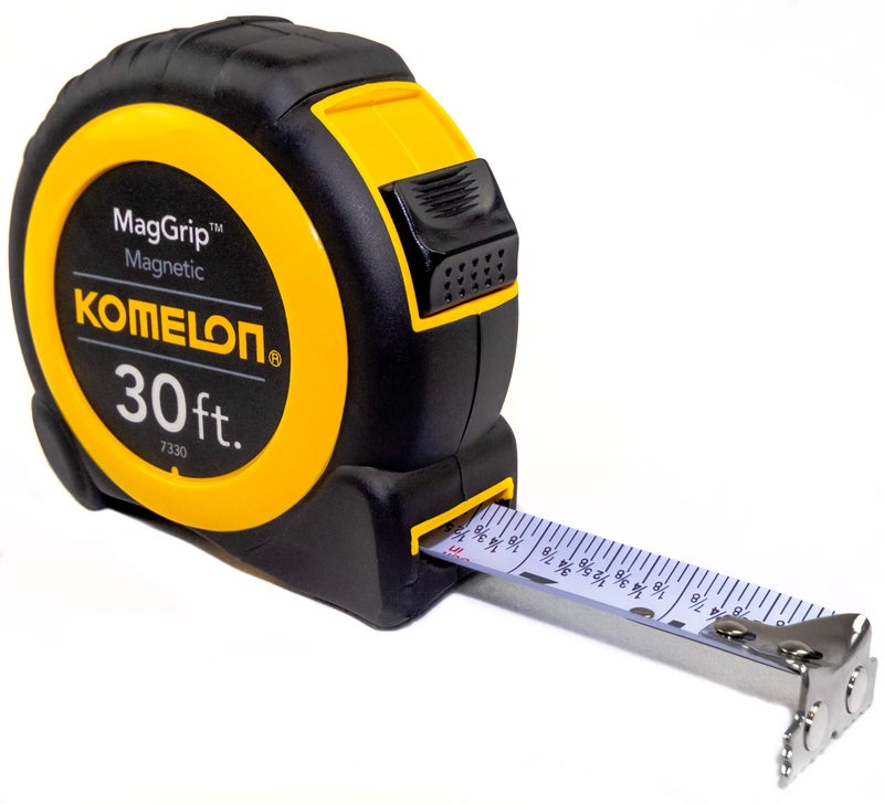 KOMELON كوميلون 7330؛ شريط قياس مغناطيسي نيو ماغ جريب 30' x 1" ، أصفر/أسود، 30 قدم - Image 2
