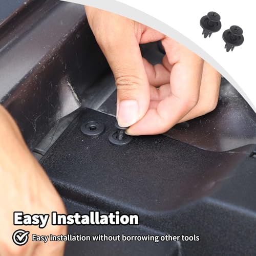 JWWY Engine Side Dust Protection Cover Engine Motor Dust Shield Cover Guard Fit for 2015-2024+ Dodge Challenger,2011-2024+Dodge Charger,Engine Accessories ABS Black 3PCS - Image 4