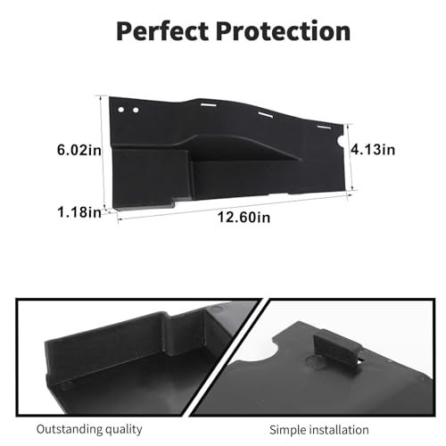 JWWY Engine Side Dust Protection Cover Engine Motor Dust Shield Cover Guard Fit for 2015-2024+ Dodge Challenger,2011-2024+Dodge Charger,Engine Accessories ABS Black 3PCS - Image 5