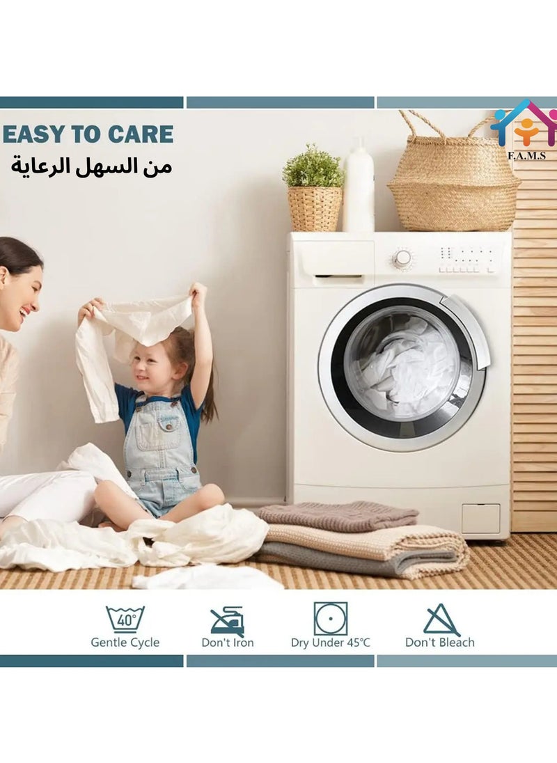 F.A.M.S 100% Cotton Premium Waterproof Mattress Protector Made in Saudi, Hypoallergenic & Ultra Soft Breathable Bed Mattress Cover for Protection  - Image 4