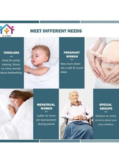 F.A.M.S 100% Cotton Premium Waterproof Mattress Protector Made in Saudi, Hypoallergenic & Ultra Soft Breathable Bed Mattress Cover for Protection  - Image 5