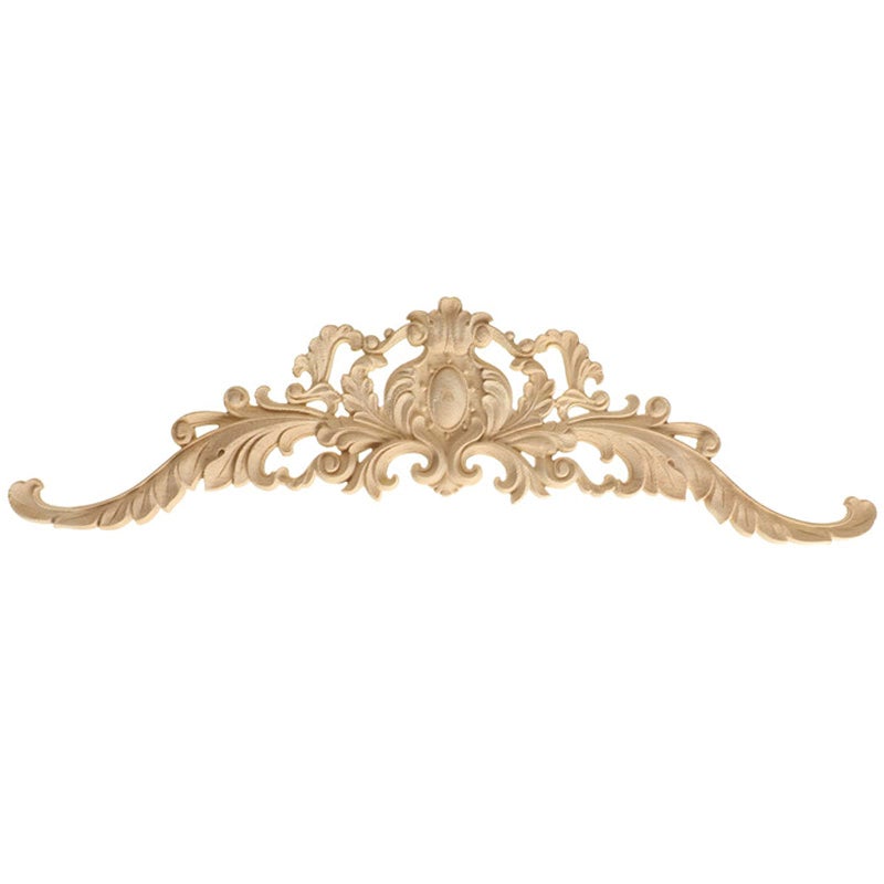 LXYUUM LXYUUM Wood Carved Long Onlay Applique Unpainted Frame Wood Appliques and Onlays for Furniture 04 40x11cm1575x433inch 