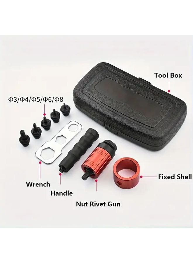 Quick Rivet Adapter 1 4 Hex with Ergonomic Black Handle for M3 M4 M5 M6 M8 Nuts - Image 1