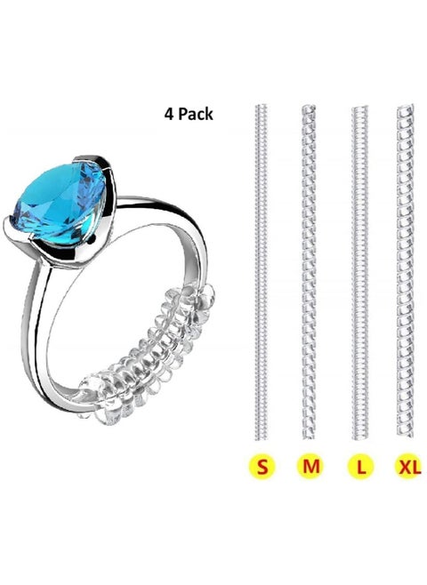 SHEIN 4-Piece Clear Silicone Ring Sizer Set Assorted Sizes