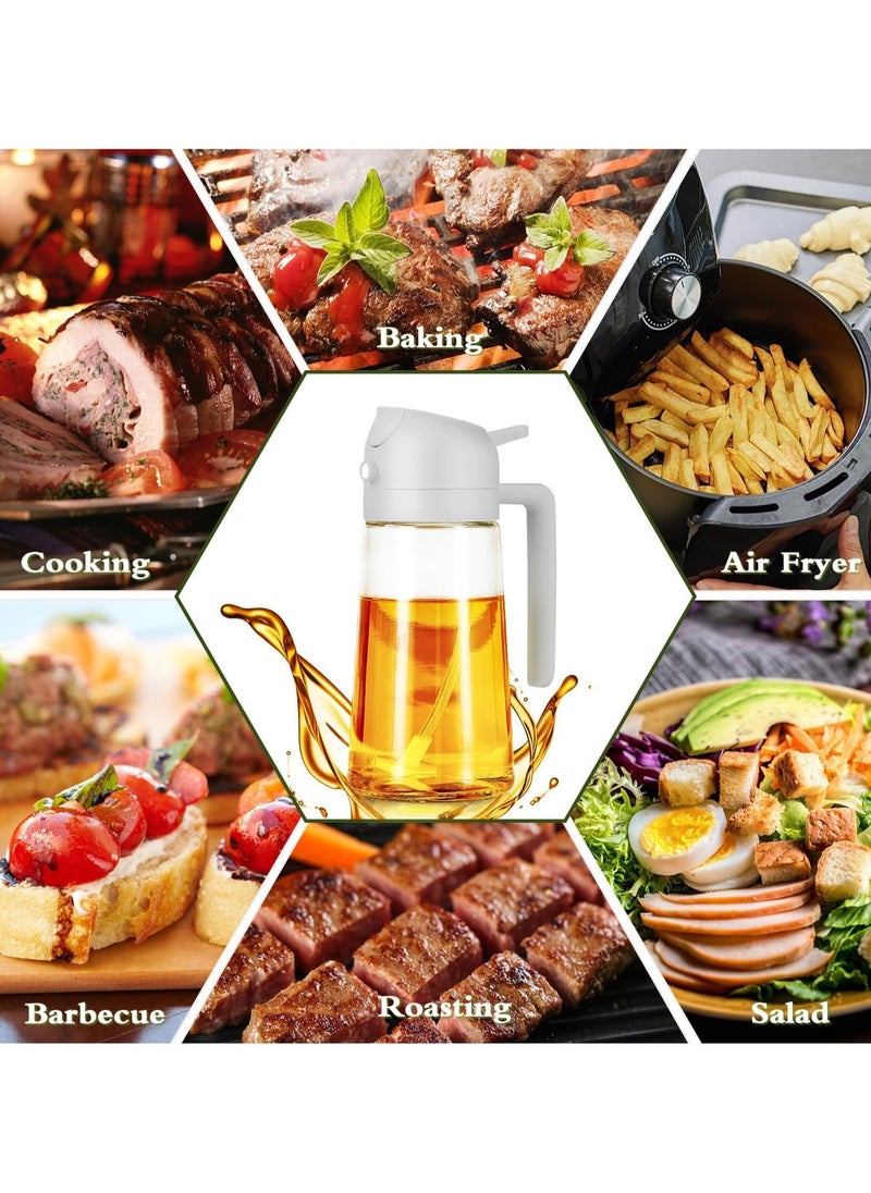 سبا لوكستيك - قطعتين موزع زيت زيتون، بخاخ زيت 2 في 1 للطبخ، زجاجة رذاذ زيت زجاجية 16 أونصة / 470 مل، موزع زيت مخصص للأكل وبخاخ زيت للمطبخ، سلطات، قلي، وشواء. - Image 1