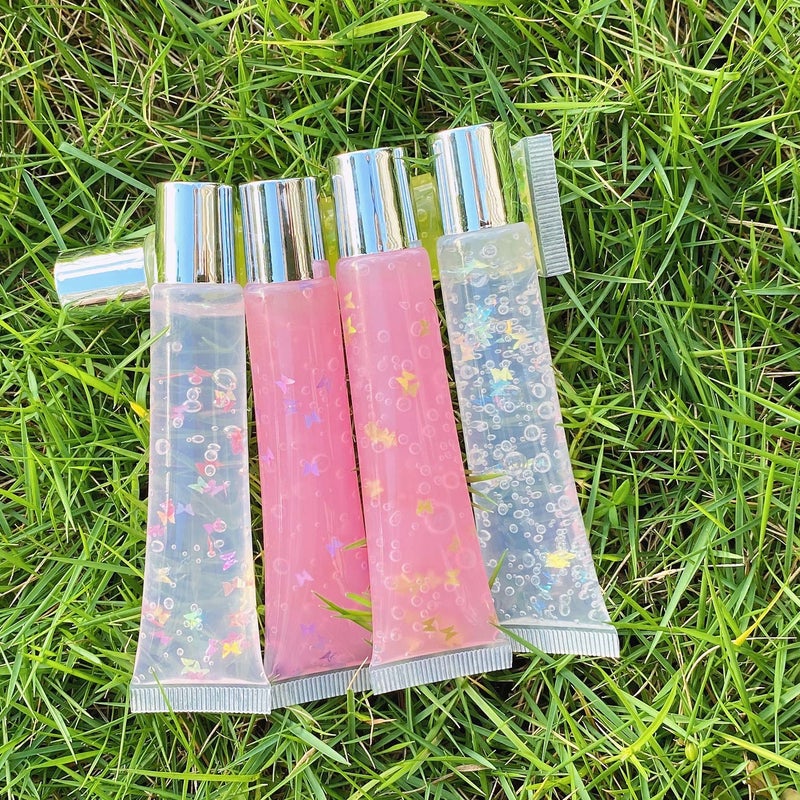 AJLTPA أنابيب ضغط أحمر شفاه 50 قطعة سعة 15 مل، حاويات أحمر شفاه فضية فارغة، أنابيب شفافة ناعمة قابلة لإعادة التعبئة لصنع أحمر الشفاه والبلسم التجميلية (فضي) - Image 3