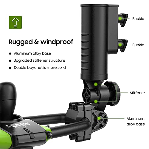 10L0L Golf Push Cart Umbrella Holder-Heavy Duty Aluminium Alloy Base Holder 180 Degree Rotation, Universal Holder for Golf Cart, Strollers, Bike, Wheelchair, Beach Chair (Black) - Image 3