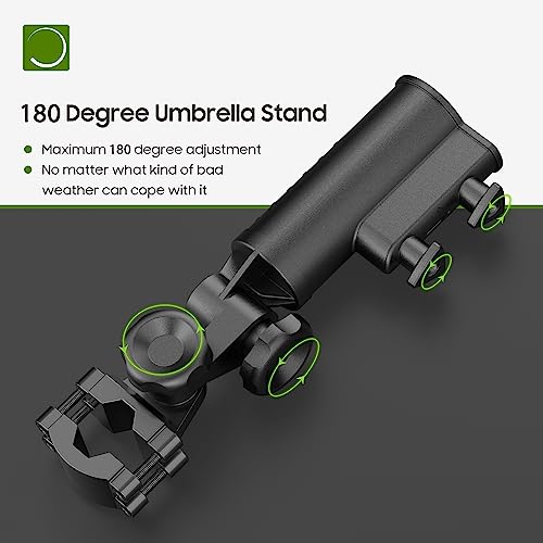 10L0L Golf Push Cart Umbrella Holder-Heavy Duty Aluminium Alloy Base Holder 180 Degree Rotation, Universal Holder for Golf Cart, Strollers, Bike, Wheelchair, Beach Chair (Black) - Image 5