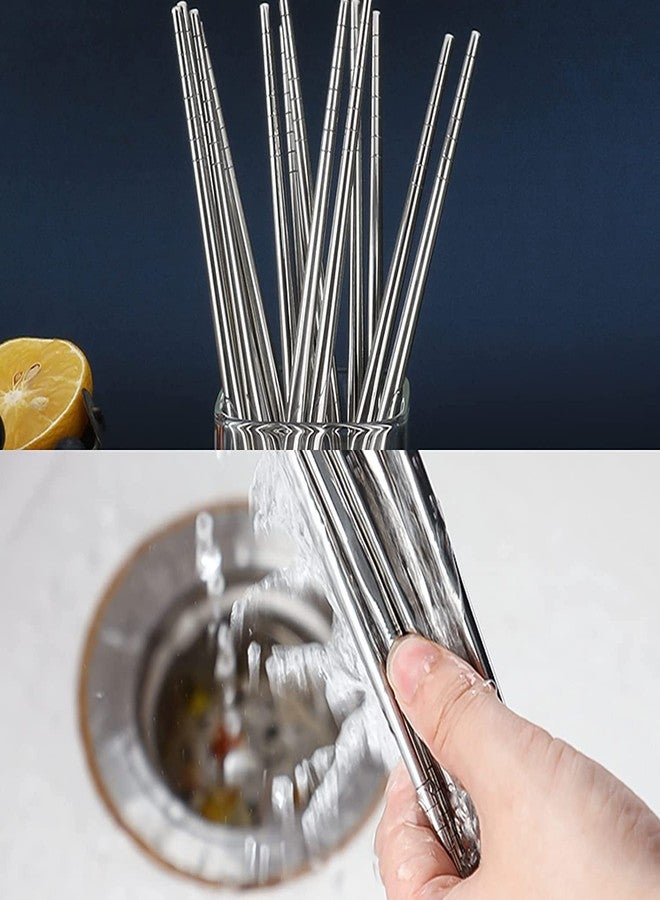 MALL Sky MALL Solid Reusable Stainless Steel Chopsticks for Girls/Boys for Eating Noodles Sushi, Lightweight Handy Chopsticks Easy to Use Tableware Chopsticks for Home and Restaurant (Red 2 Pair) - Image 5