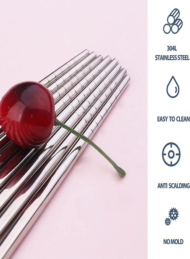 MALL Sky MALL Solid Reusable Stainless Steel Chopsticks for Girls/Boys for Eating Noodles Sushi, Lightweight Handy Chopsticks Easy to Use Tableware Chopsticks for Home and Restaurant (Red 2 Pair) - Image 3