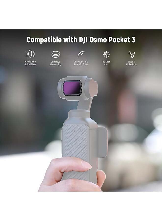 Neewer NEEWER ND & CPL Filter Kit for Pocket 3 (3 Pack), ND4 ND8 CPL Magnetic Neutral Density Polarizing Filter Set with Multicoated HD Optical Glass Compatible with DJI Osmo Pocket 3 Creator Combo, FL-B03 - Image 4
