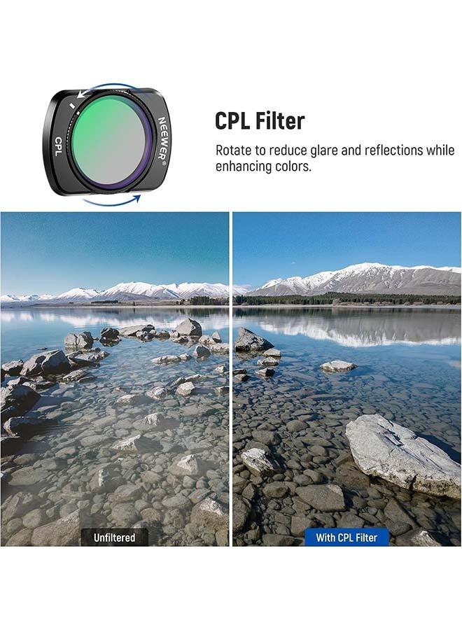 Neewer NEEWER ND & CPL Filter Kit for Pocket 3 (3 Pack), ND4 ND8 CPL Magnetic Neutral Density Polarizing Filter Set with Multicoated HD Optical Glass Compatible with DJI Osmo Pocket 3 Creator Combo, FL-B03 - Image 5