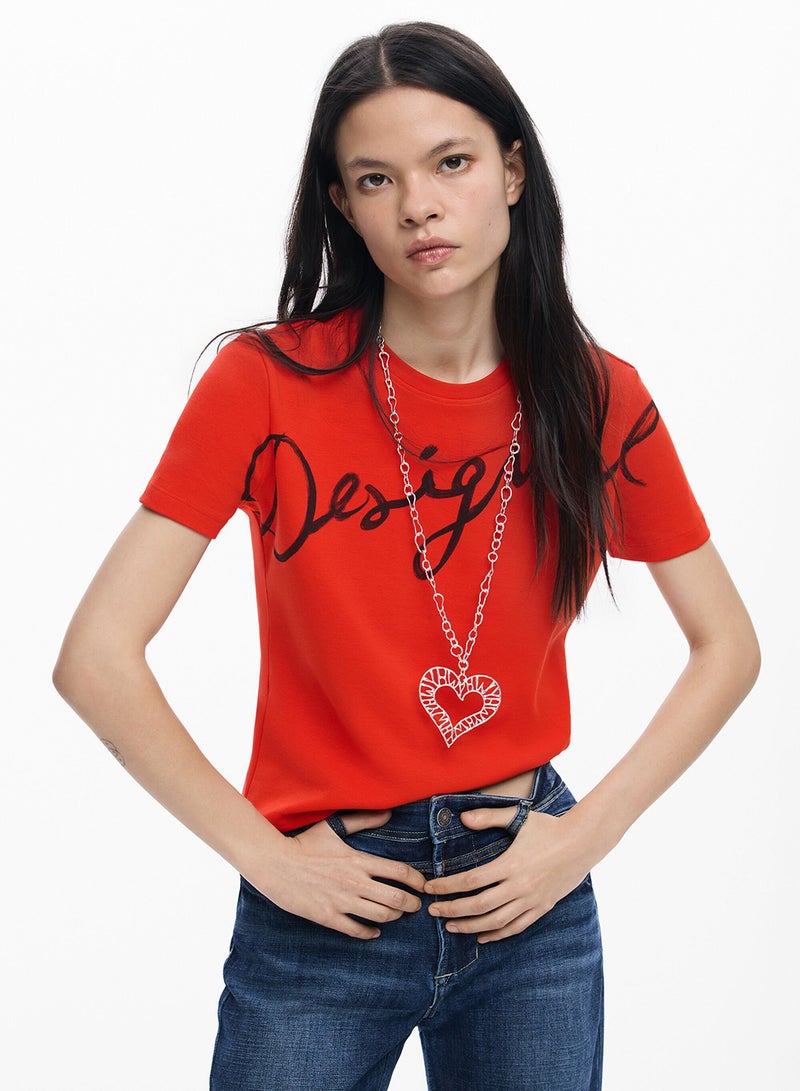DESIGUAL Knit T-Shirt With Round Neck And Short Sleeves Fabric With A Blend Of Cotton - Image 1