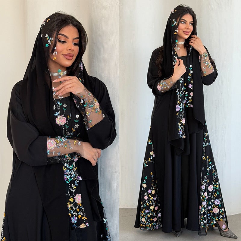 Sleeveless Slim Fit Tribal Patchwork Maxi Dress - Image 2