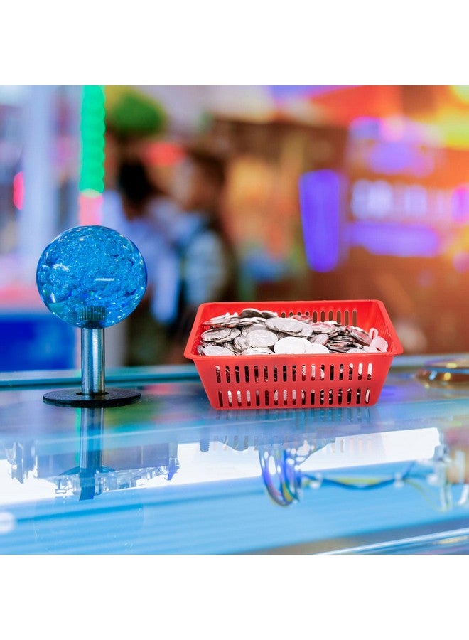 Toyvian 7pcs Plastic Coin Storage Baskets Small Organizer Bins Decorative Desktop Basket Sundries Organizer Shelves Baskets for Kitchen, Bathrooms, Office, Random Color(Red or Yellow) - Image 3