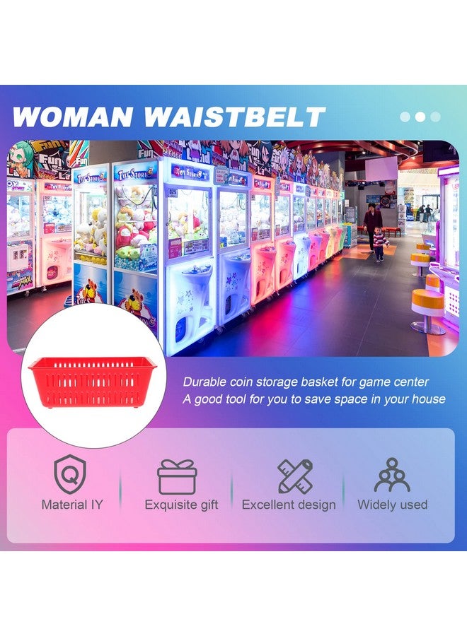 Toyvian 7pcs Plastic Coin Storage Baskets Small Organizer Bins Decorative Desktop Basket Sundries Organizer Shelves Baskets for Kitchen, Bathrooms, Office, Random Color(Red or Yellow) - Image 5