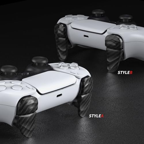 PlayVital Dune 2 Pairs Trigger Stop Shoulder Buttons Extension Kit for ps5 Controller, Stopper Bumper Trigger Extenders for PS Portal, Game Improvement Adjusters for ps5 Edge - Graphite Carbon Fiber - Image 5