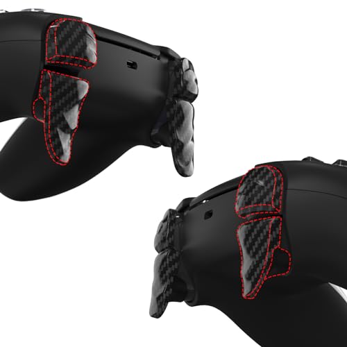 PlayVital Dune 2 Pairs Trigger Stop Shoulder Buttons Extension Kit for ps5 Controller, Stopper Bumper Trigger Extenders for PS Portal, Game Improvement Adjusters for ps5 Edge - Graphite Carbon Fiber - Image 1