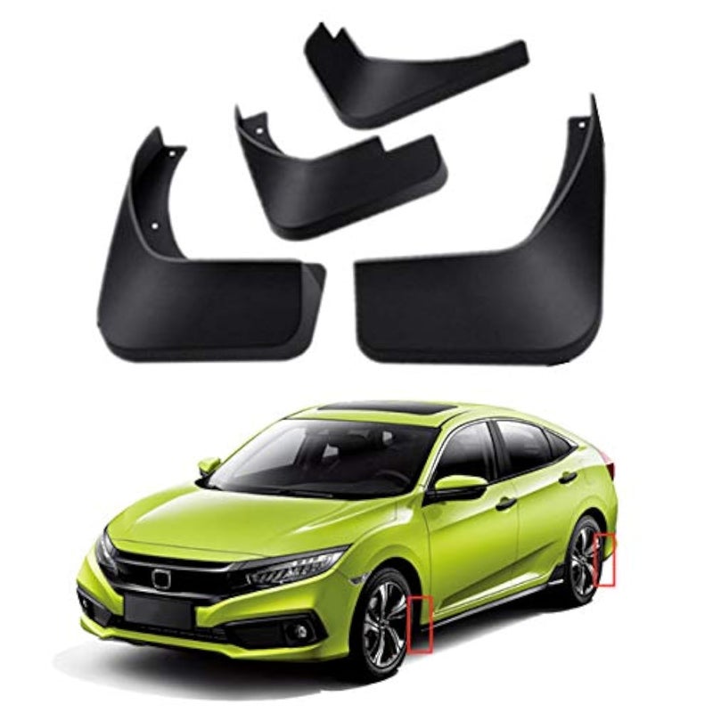 Generic TOPGRIL Mud Flaps Kit for 2016-2021 Honda Civic 10th Mud Splash Guard Front and Rear 4-PC Set by - Image 1