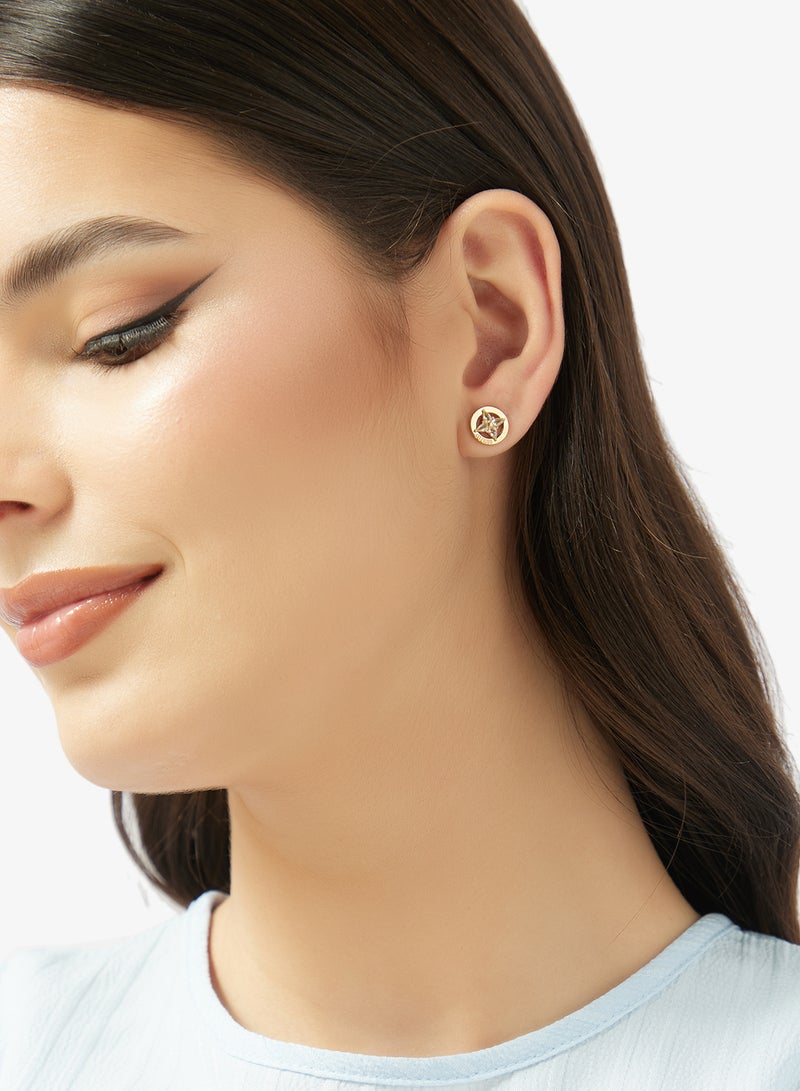 جس أقراط مرصعة بالكريستال على شكل زهور - Image 4