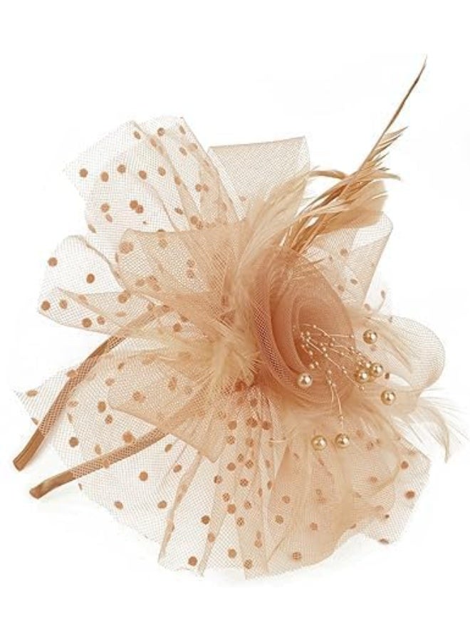 Fascinator for Women High Tea Party Hat | Wedding Cocktail Flower Headwear with Mesh and Feathers | Elegant Hair Accessory for Races, Banquets & Formal Events - Image 5