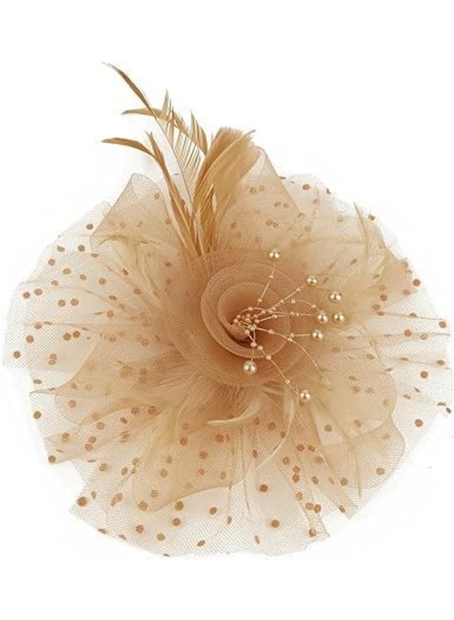 Fascinator for Women High Tea Party Hat | Wedding Cocktail Flower Headwear with Mesh and Feathers | Elegant Hair Accessory for Races, Banquets & Formal Events - Image 4