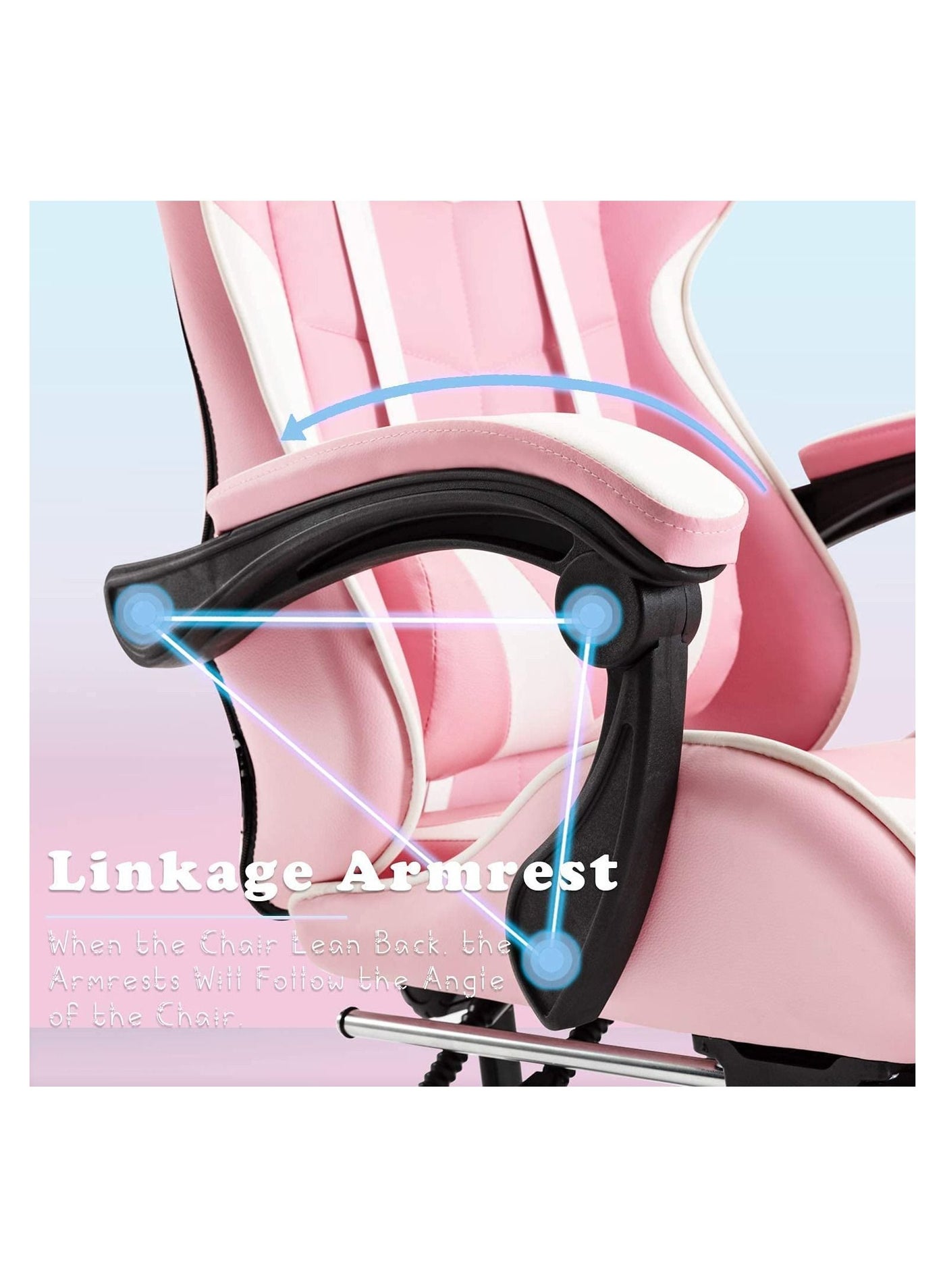 كرسي ألعاب Chulovs مع مسند للقدمين، كرسي كمبيوتر ع...