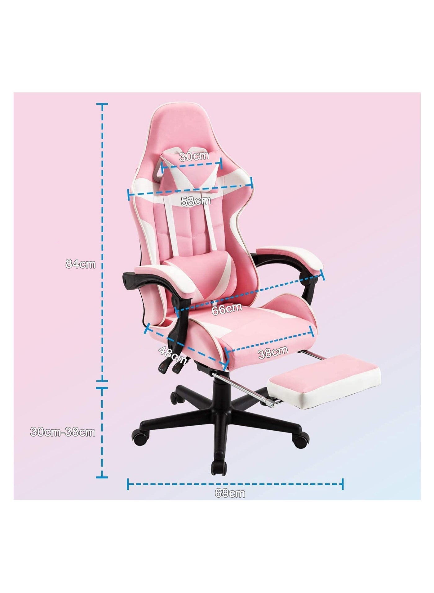 كرسي ألعاب Chulovs مع مسند للقدمين، كرسي كمبيوتر ع...