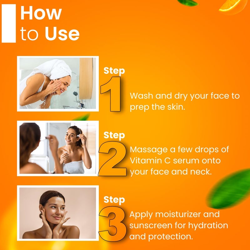 KAZIMA 10 Vitamin C Face Serum for Glowing Skin with 05 Ferulic Acid Targets Dark Spot Hyperpigmentation For Dull Skin Vitamin C Serum for Oily Skin Suitable for Men Women 30 ml - Image 4