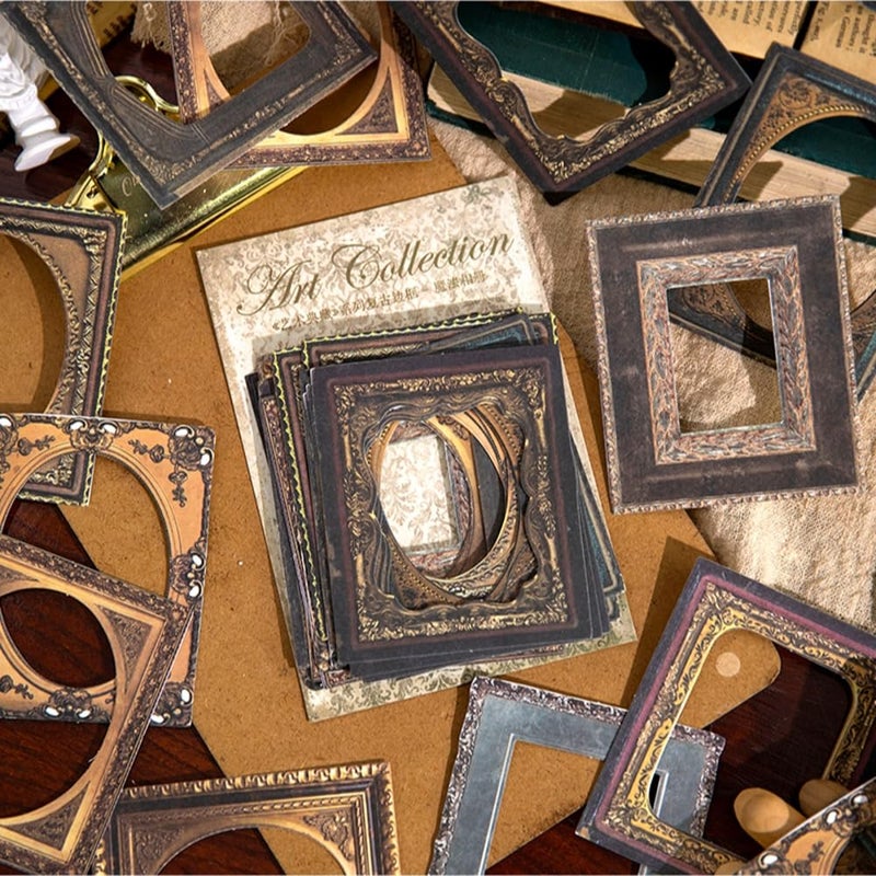 Obujopal 30Pcs Vintage Scrapbook Paper Photo Frame for Scrapbooking Junk Journal Collage Diary Embellishment DIY Photo Album DIY Craft Decoration, 10 Patterns (YSDC3) - Image 2