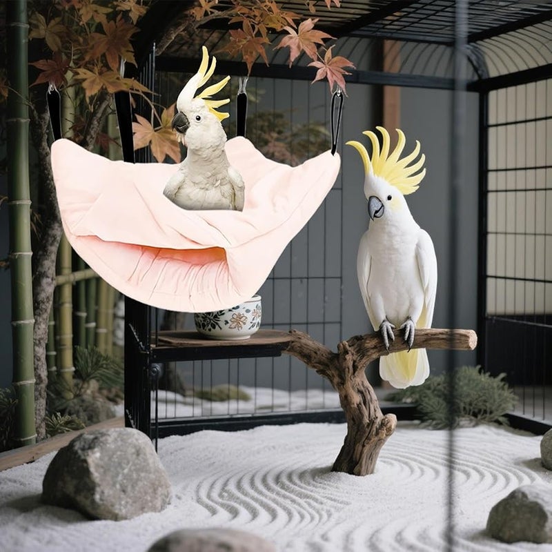 Pink Parrot Warm Bed Cozy Fleece Nest for Birds Cage Sleeping Resting Breeding - Image 5