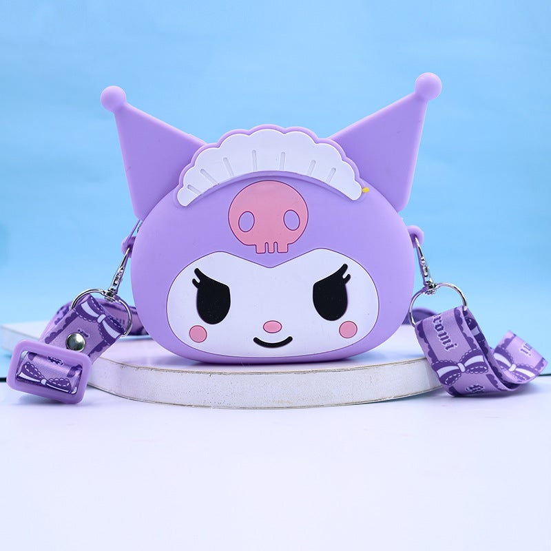 Cute Kuromi Silicone Coin Purse Cartoon Shoulder Bag Kulomi (purple)