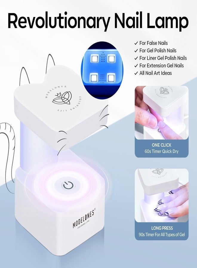 modelones Gel Nail Kit, Upgrade 15Sizes Gel Nail Tips Short Square, 9-in-One Glue Prep Dehydrator & Portable Led Lamp, 510Pcs Pre-shaped Square Press On Extension Kit DIY Salon Home Gift for Women - Image 5