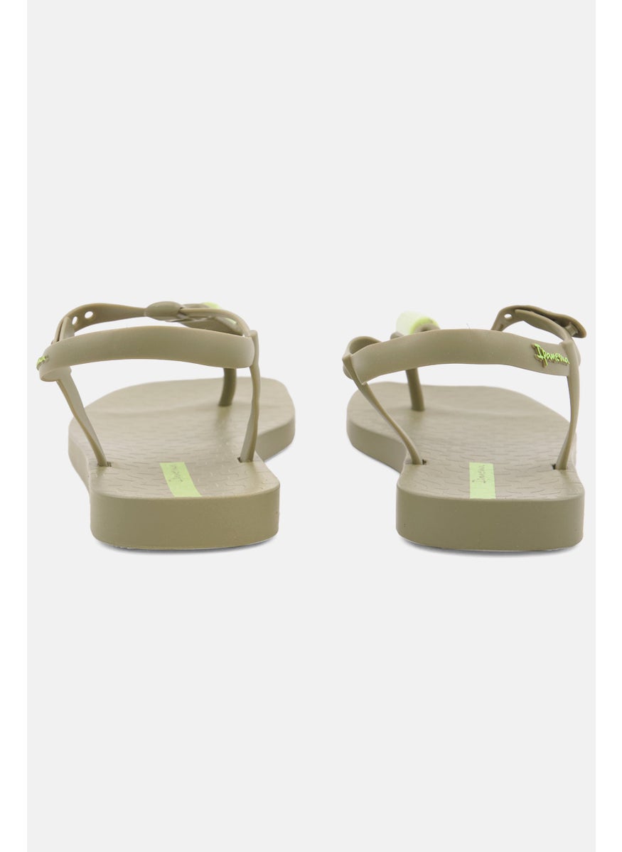 Ipanema Women Adjustable Buckle  Plain Sandals, Green  - Image 2