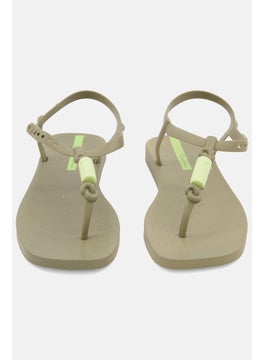 Ipanema Women Adjustable Buckle  Plain Sandals, Green  - Image 3