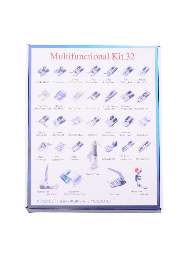 32-Piece Professional Sewing Machine Presser Feet Kit Silver 22cm - Image 3