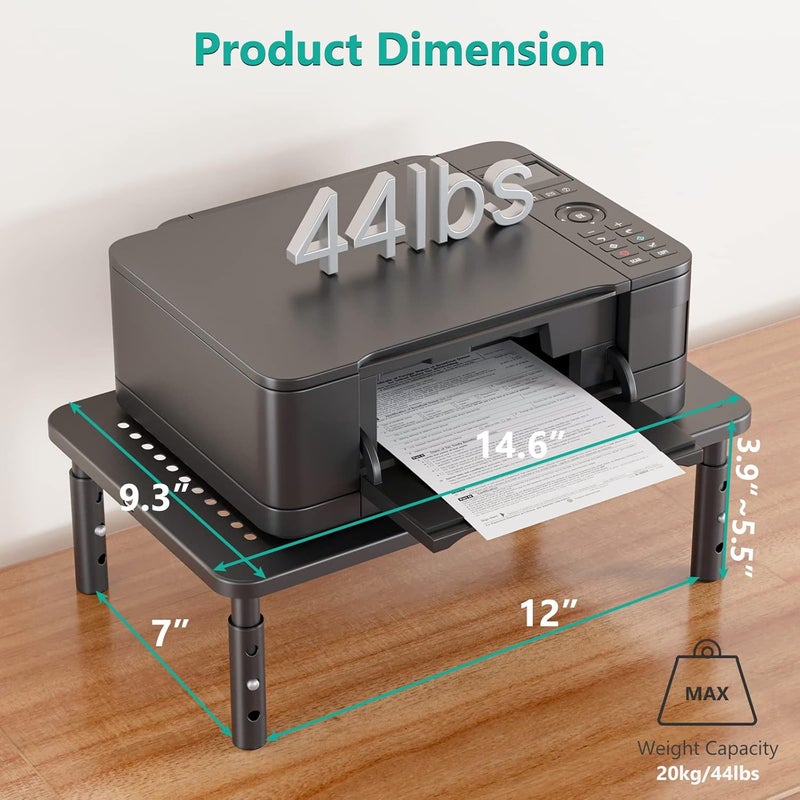 WALI Computer Monitor Stand for Desk, Adjustable Laptop Riser, Desk Monitor Stand Underneath Storage for Office, Home, School Supplies (STT003), 1 Pack, Black - Image 4