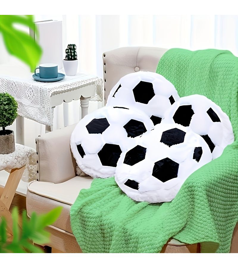 1pc Football Pillow Plush Toy Cushion Home Decor For Bedroom Sofa Birthday Gift Boys Girls Kids Baby - Image 4