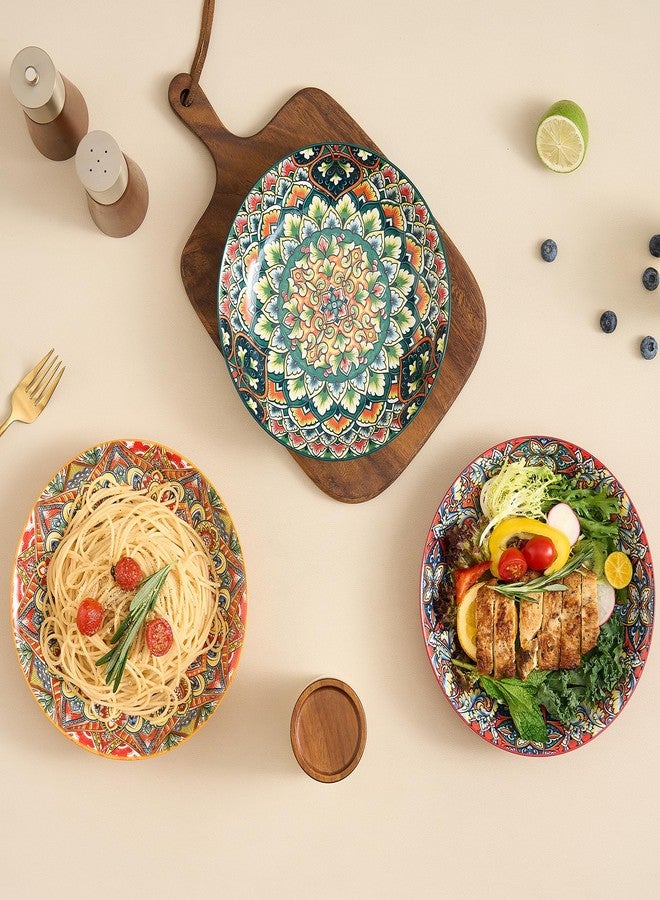 ASBEFORE Ceramic Pasta Bowls Set of 6-8 inch 30 oz Serving Bowls, Colorful Dinner Bowls for Soup,Salad, and Pasta, Kitchen, Microwave, Dishwasher Safe, mexican, Bohemian Style - Image 5