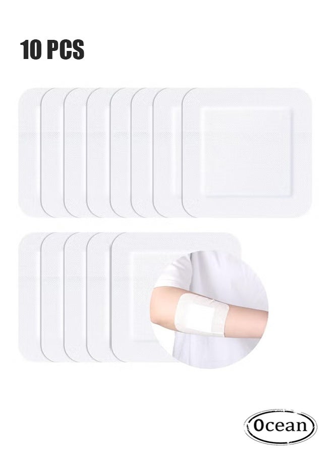 Ocean 10 PCS Adhesive Island Dressing Bordered Gauze Wound Dressing, Breathable Square Bandage Waterproof Gauze with Pad, Individually Packed Pouches, Tapes for Blister Wound Care  - Image 1