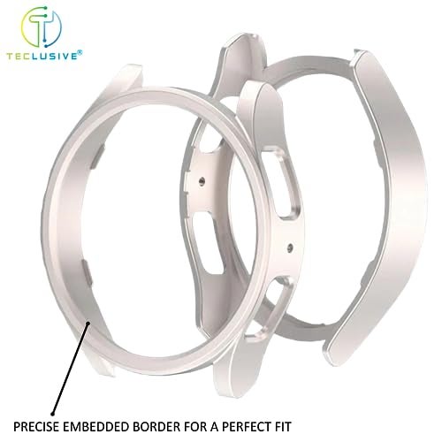 T TECLUSIVE Slim Bumper Cover Compatible for Galaxy Watch 7 40mm | Protective Hard Shell Bumper Side Edge Protection Case for Galaxy Watch 7 (Starlight, 40mm) - Image 3