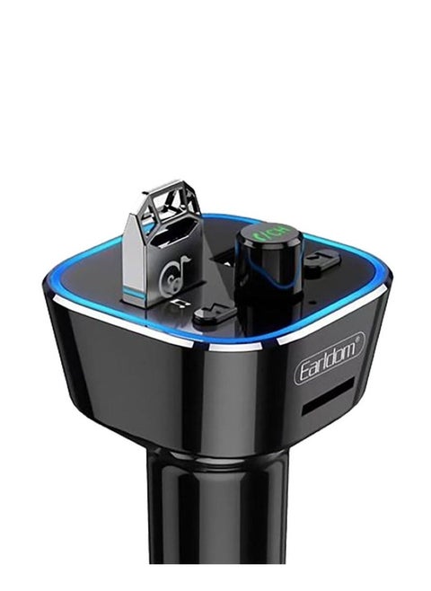 Earldom M53 Car MP3 Bluetooth Wireless FM Radio Transmitter and Fast Car Charger 2.4A Built-in Mic Support Hands-Free Calls TF Card Flash USB Supports A2DP v5.0