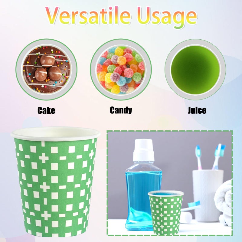 CUPLOOV 500Pack 5 oz Paper Cups, Multicolor Small Bathroom Mouthwash Disposable Paper Cups Dessert Dispenser for Home Use, Party, Picnic, Travel and Event, BBQ, 5 Colors - Image 4