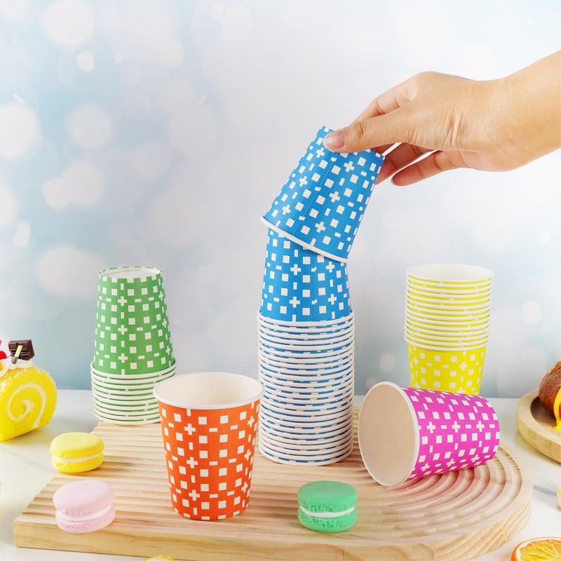 CUPLOOV 500Pack 5 oz Paper Cups, Multicolor Small Bathroom Mouthwash Disposable Paper Cups Dessert Dispenser for Home Use, Party, Picnic, Travel and Event, BBQ, 5 Colors - Image 2